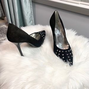 Guess Suede Silver Studded Black Pumps
